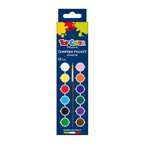 Confezione 2 stringhe tempera pronta Pocket - 12 col. x 2,5 ml