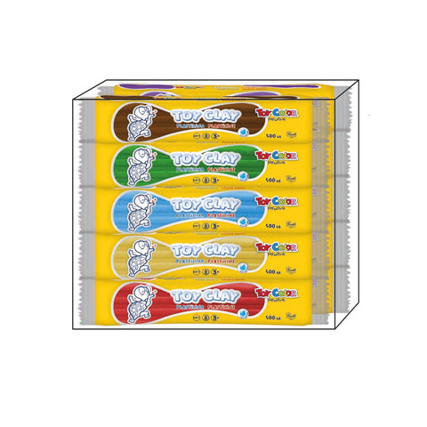 School pack 10 plasticine bars 500 gr - assorted colors