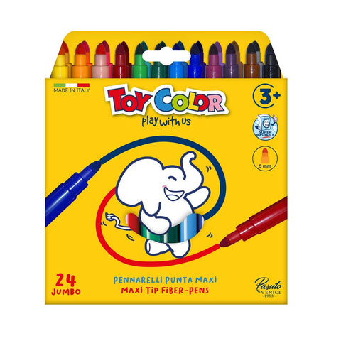 italian maxi tip fiber pens . Toy Color markers are produced in Italy, near Venice, Pasuto Srl.