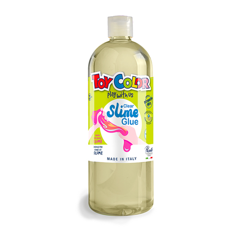 Italian Toy Color transparent glue, super washable, dermatologically tested. The fundamental ingredient to make slime. Toy Color and Kreable colours are produced in Italy, in our factory near Venice, Pasuto Srl, the Italian colour factory.
