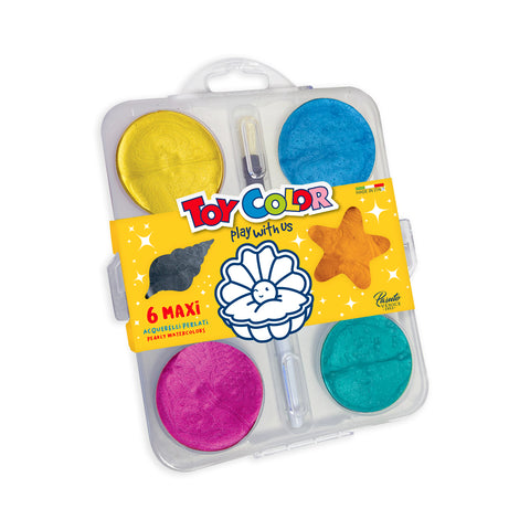 Italian Toy Color maxi watercolors to paint, ideal for children. Toy Color and Kreable colours are produced in Italy, in our factory near Venice, Pasuto Srl, the Italian colour factory.