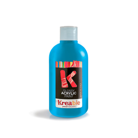 Italian Kreable Water-based ready to use acrylic tempera. Adheres to all surfaces: canvas, wood, glass, plastic... Toy Color and Kreable colours are produced in Italy, in our factory near Venice, Pasuto Srl, the Italian colour factory.