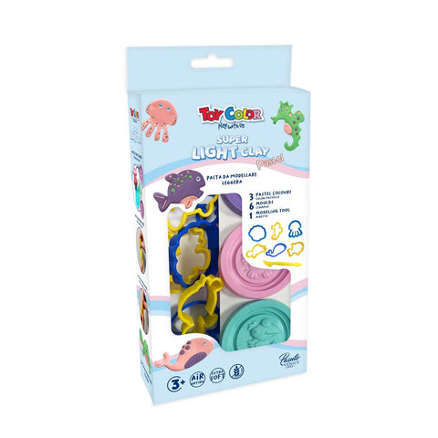 Toy Color light modeling clay is super soft, can be shaped easily, is dermatologically tested and dries in the air. The light clay is ideal for children and teenagers. Toy Color by Pasuto Srl, the Italian factory of colors.